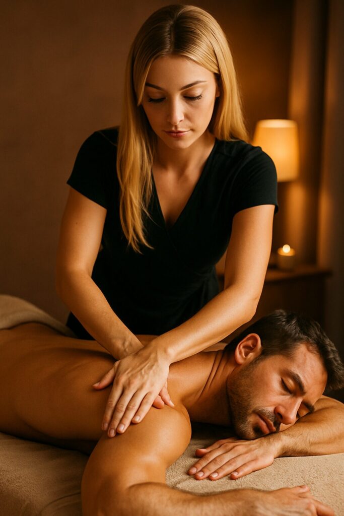 massagem relaxante em goiânia sendo realizada por uma massagista profissional