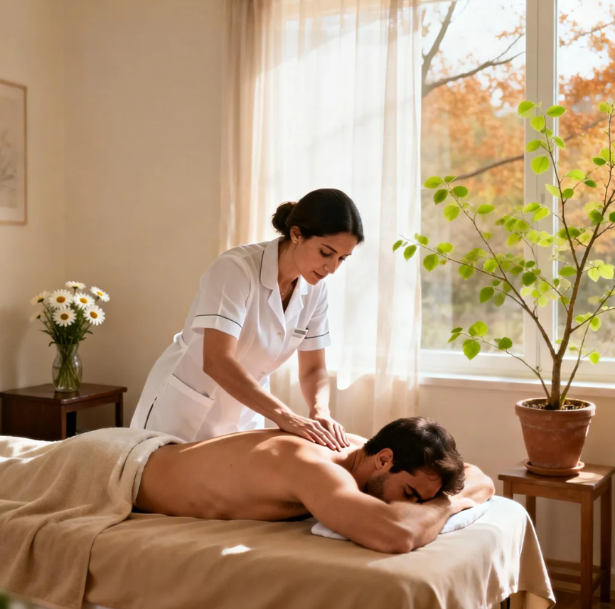 Massagem em Goiânia na primavera com ambiente leve e relaxante